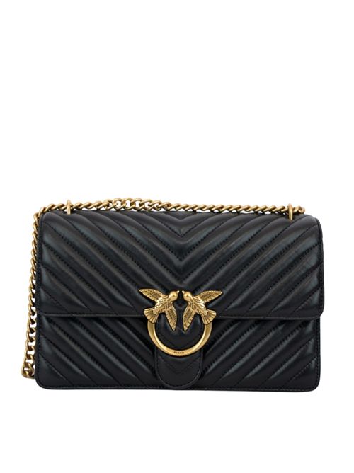 Borsa Classic Love One Chevron Nero oro